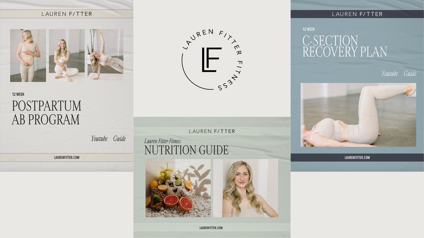 bundle of Lauren Fitter Fitness postpartum exercise plans & c section recovery plan.