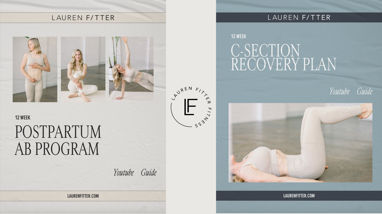 lauren fitter fitness postpartum ab workout & post c section recovery exercise